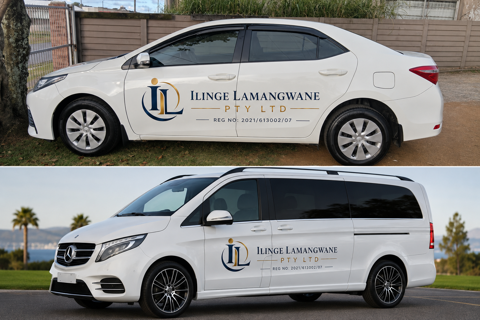 Ilinge Lamangwane branded shuttle fleet mockup
